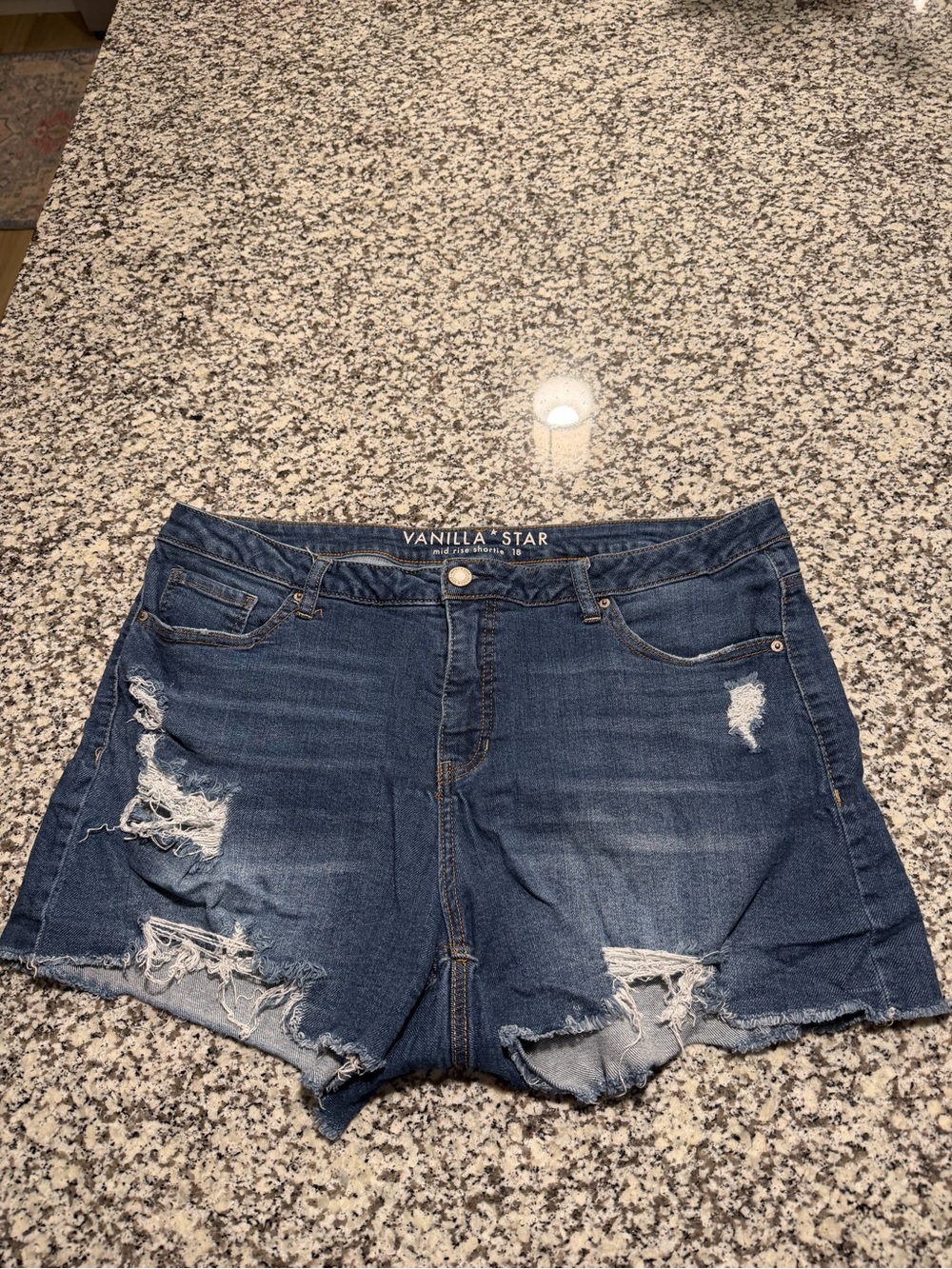 Vanilla Star Distressed Denim Shorts